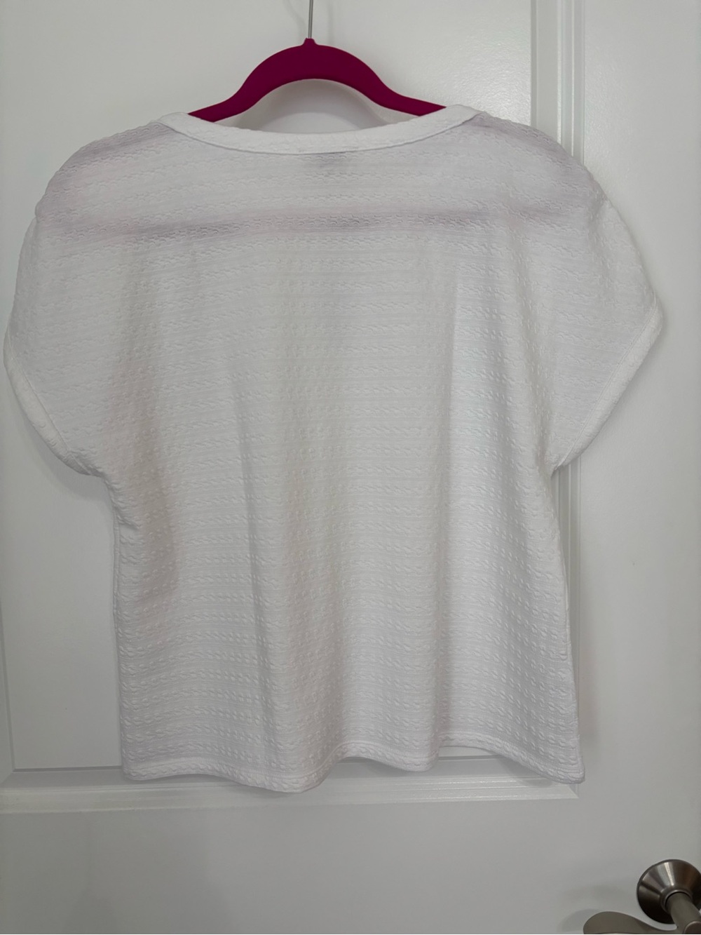 LOFT outlet white short- sleeved textured tee in a size large. - Picture 4 of 5